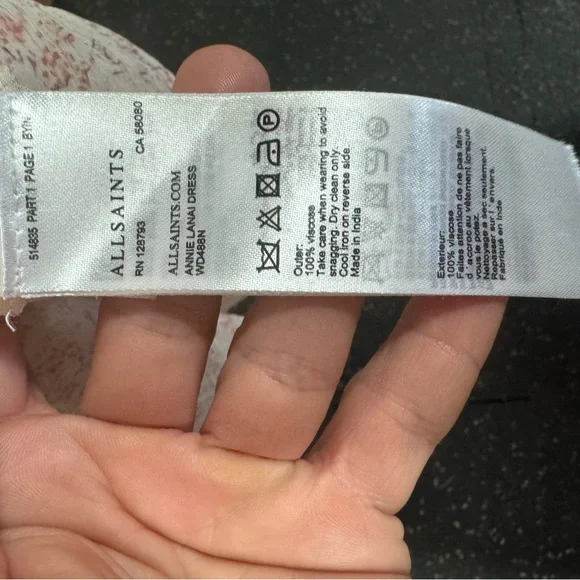 Allsaints Annie Lanai Ruffled Pink Floral Mini Dress - Picture 8 of 8